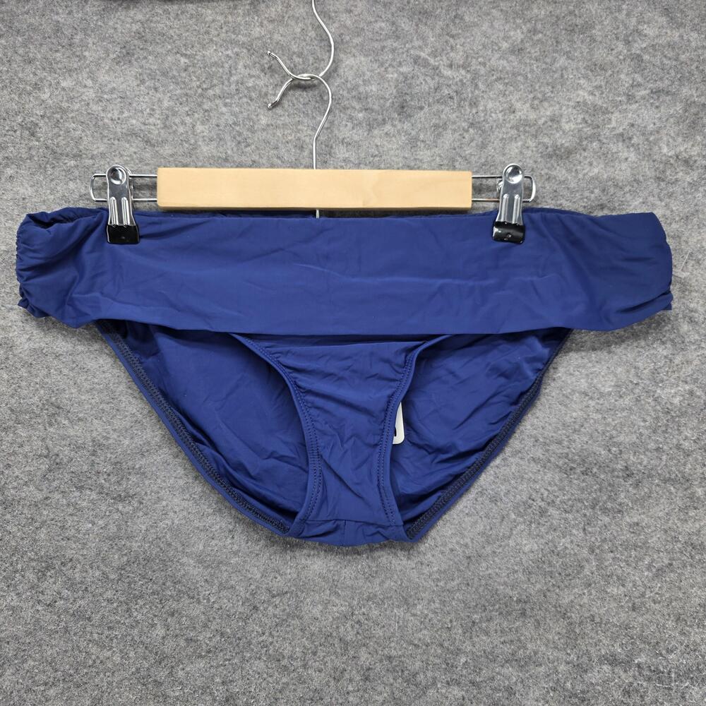 Athena Swim Bikini Bottom Womens 14 Navy Banded Pant Ruched Made USA Swimwear